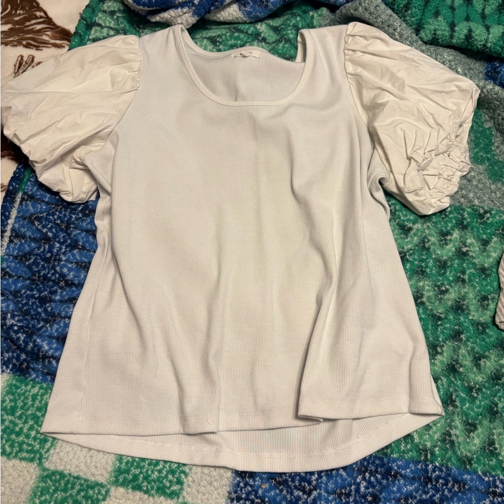 Maurices White Puff Sleeve Blouse